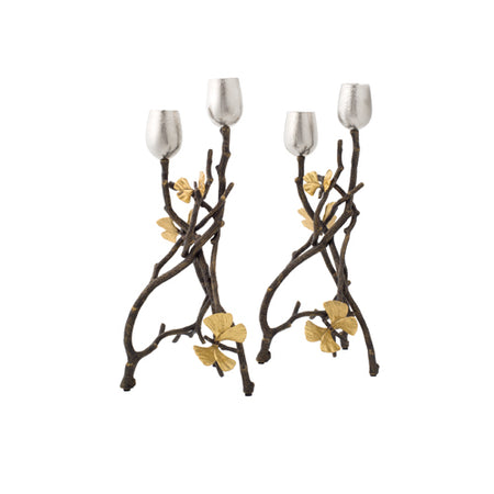 Butterfly Ginkgo Candleholders By Michael Aram, set of 2