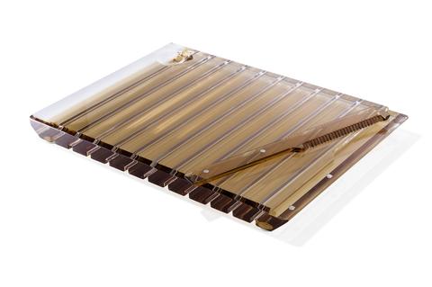 Striped Lucite Challah Board By Apeloig Collection With Knife