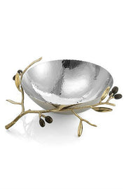 Olive Branch Gold Medium Serving Bowl By Michael Aram