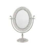Oval Crystal Magnified Standing Mirror By Olivia Riegel